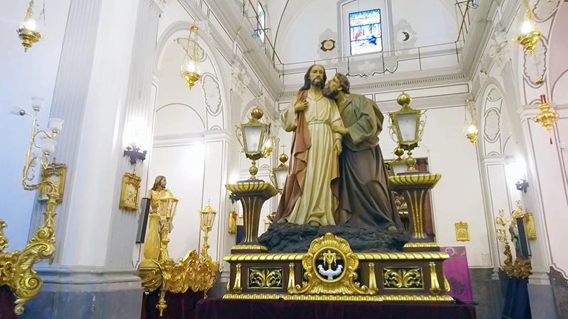 El beso de Judas. Pasos de la Cofradía de la Purísima Sangre. Sagunto