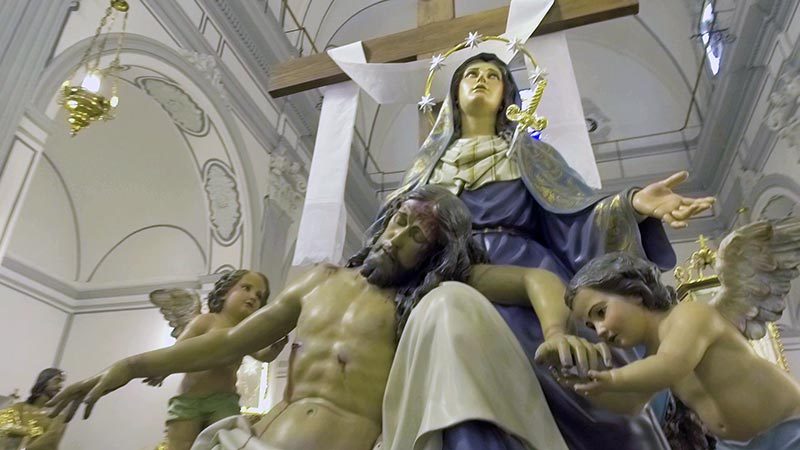La Dolorosa. La Santísima Virgen al pie de la Cruz. Sagunto